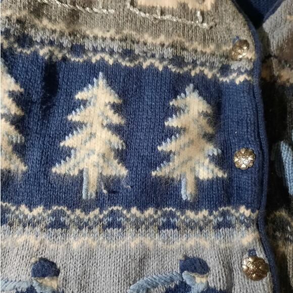 Vntg Christopher & Banks Hand Embroidered Winter Ramie Cotton Sweater Vest Set M - Picture 15 of 16